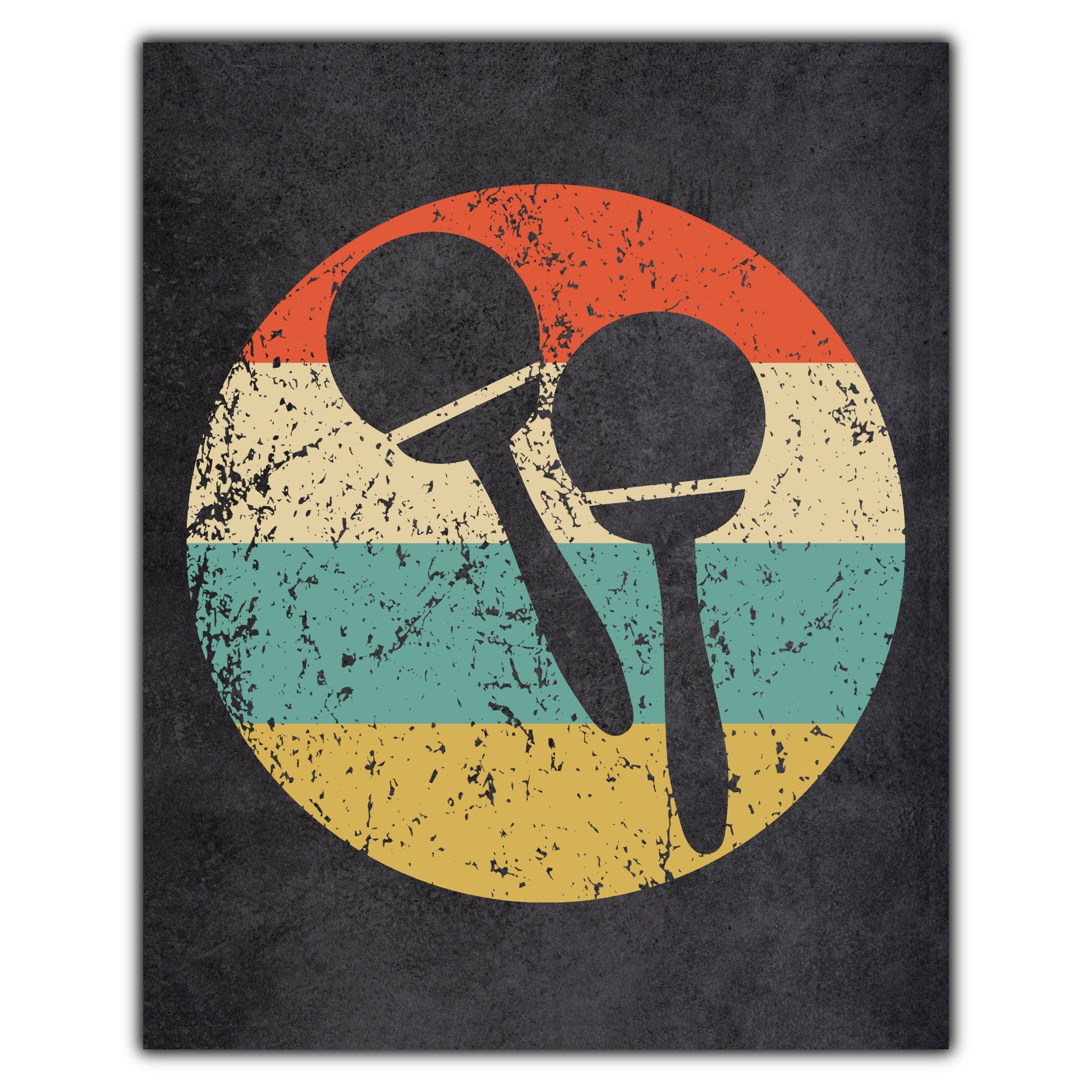 Maracas Musical Instrument Music Icon Retro 8"x10" Wall Art Print