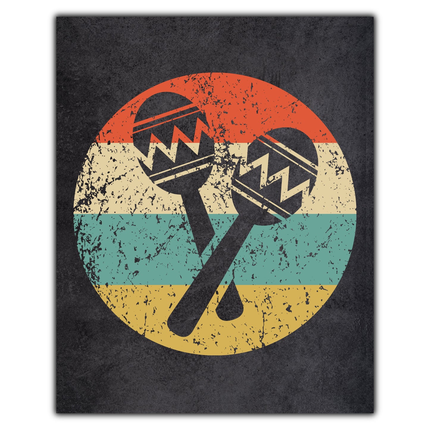 Maracas Musical Instrument Music Icon Retro 8"x10" Wall Art Print