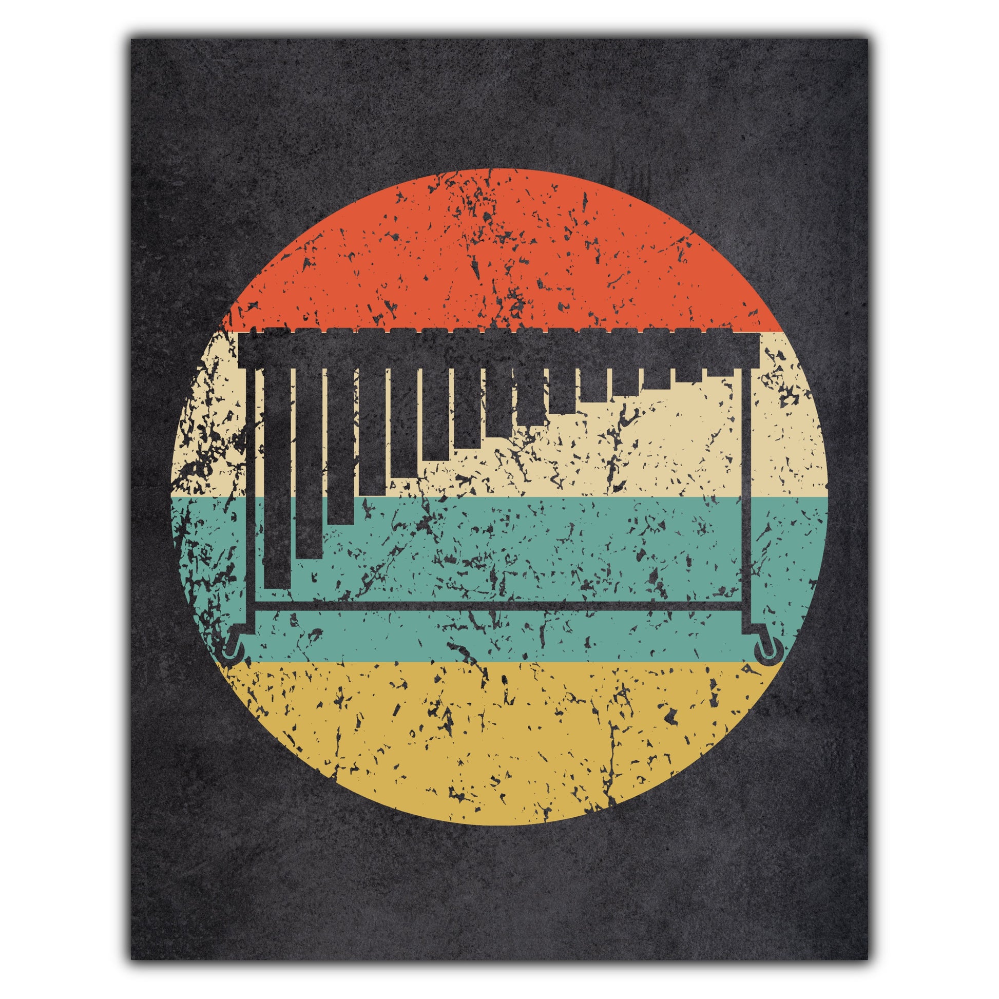 Marimba Musical Instrument Music Icon Retro 8"x10" Wall Art Print