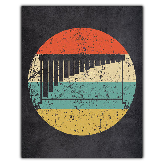 Marimba Musical Instrument Music Icon Retro 8"x10" Wall Art Print