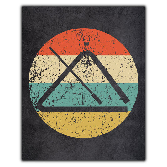 Triangle Musical Instrument Music Icon Retro 8"x10" Wall Art Print