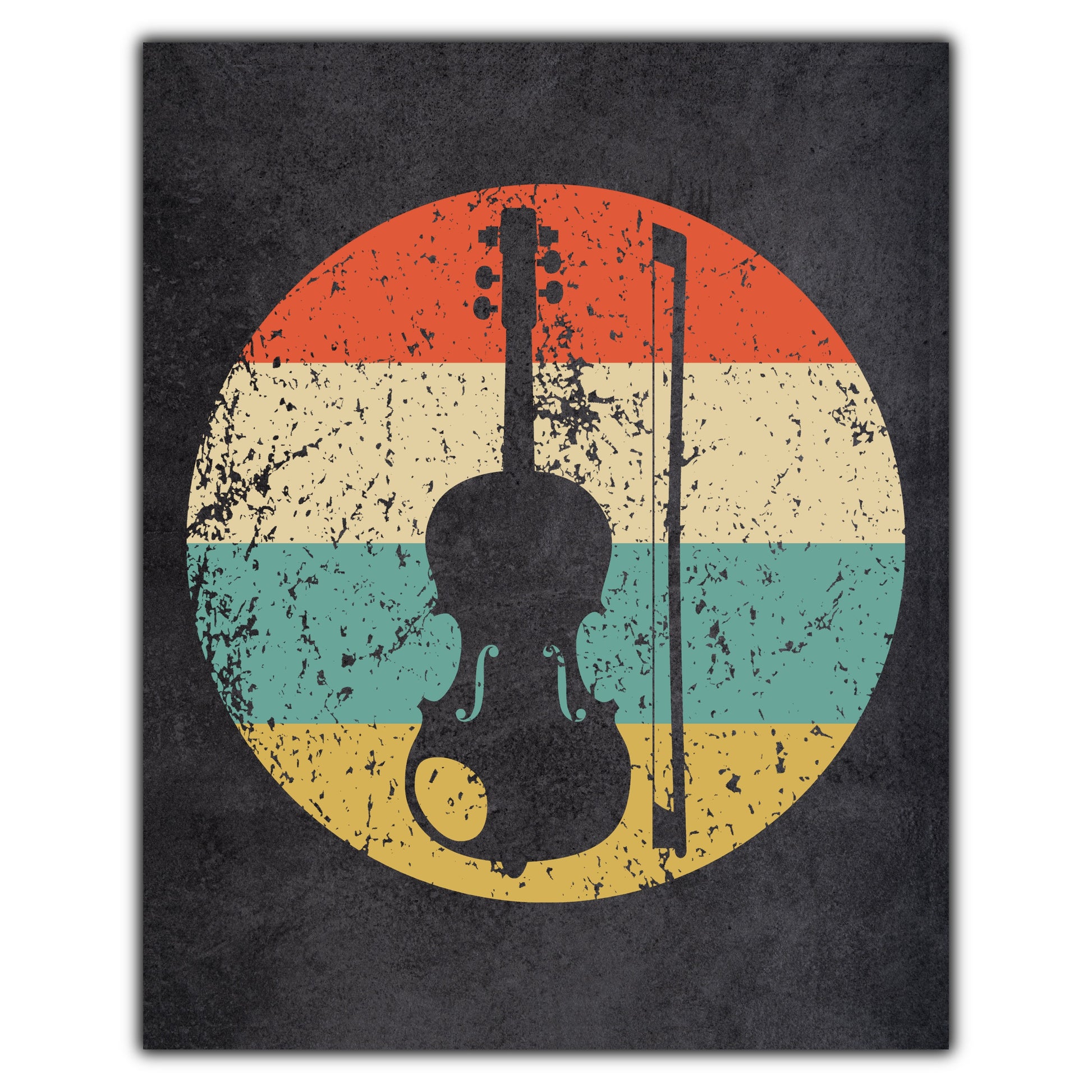 Violin Viola Musical Instrument Music Icon Retro 8"x10" Wall Art Print