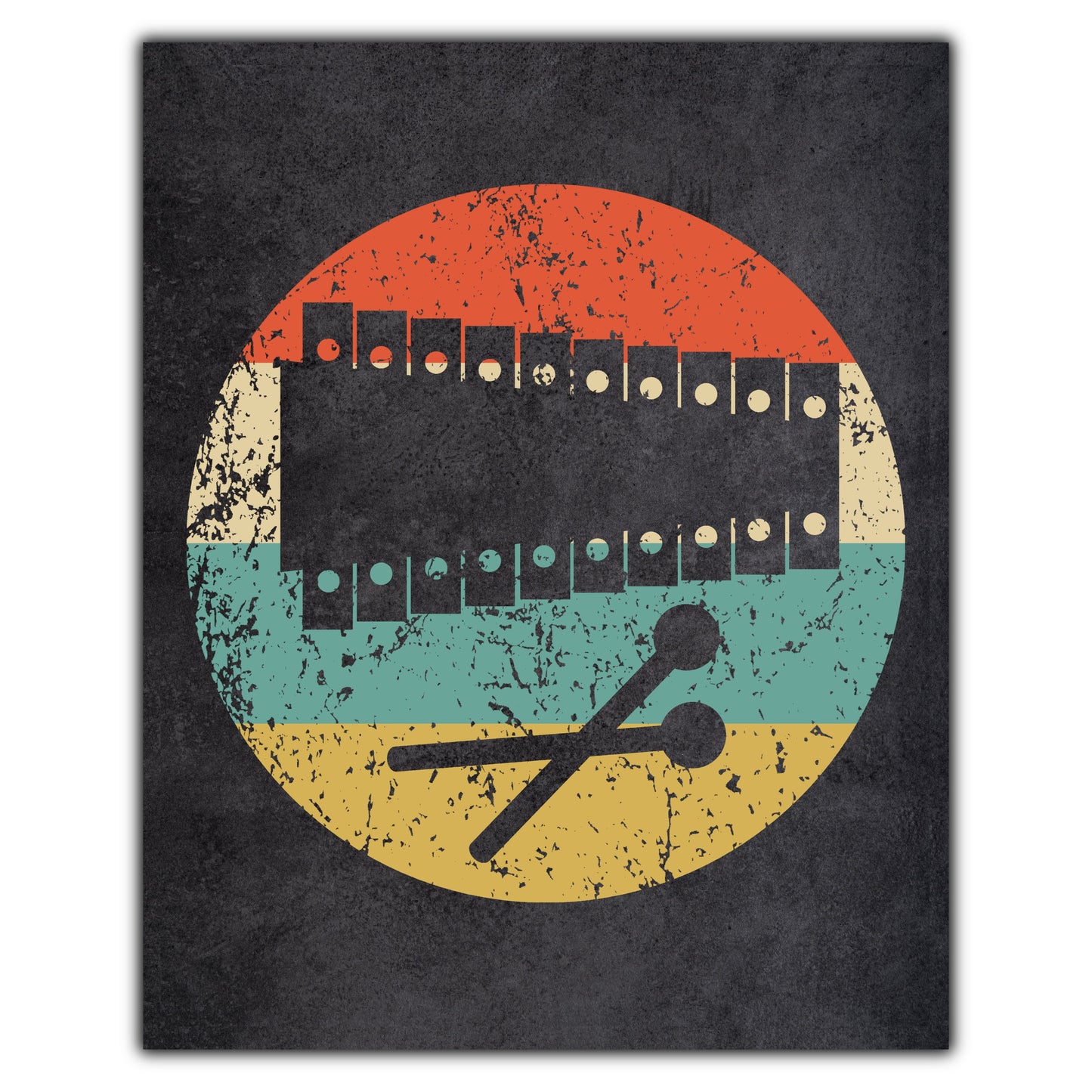 Xylophone Musical Instrument Music Icon Retro 8"x10" Wall Art Print
