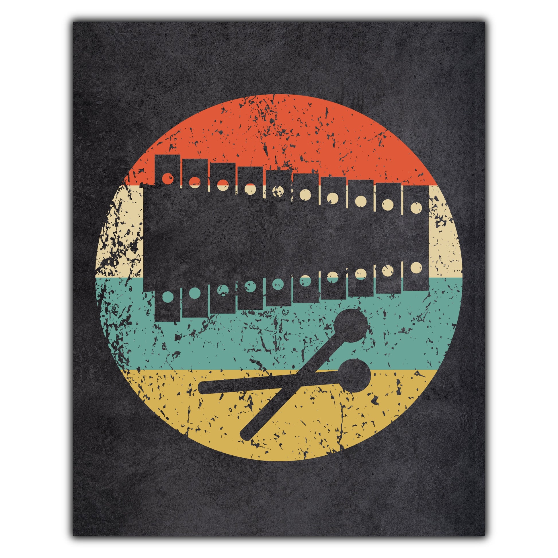 Xylophone Musical Instrument Music Icon Retro 8"x10" Wall Art Print