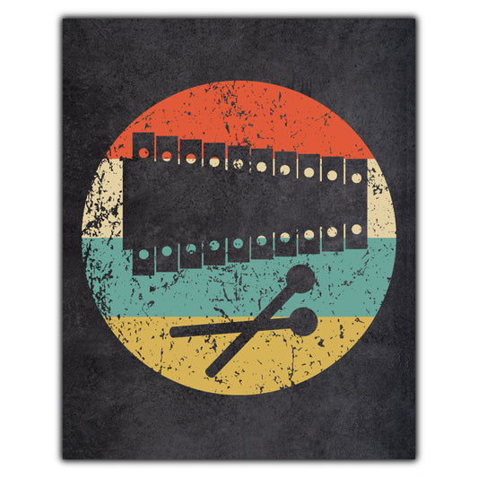 Xylophone Musical Instrument Music Icon Retro 8"x10" Wall Art Print