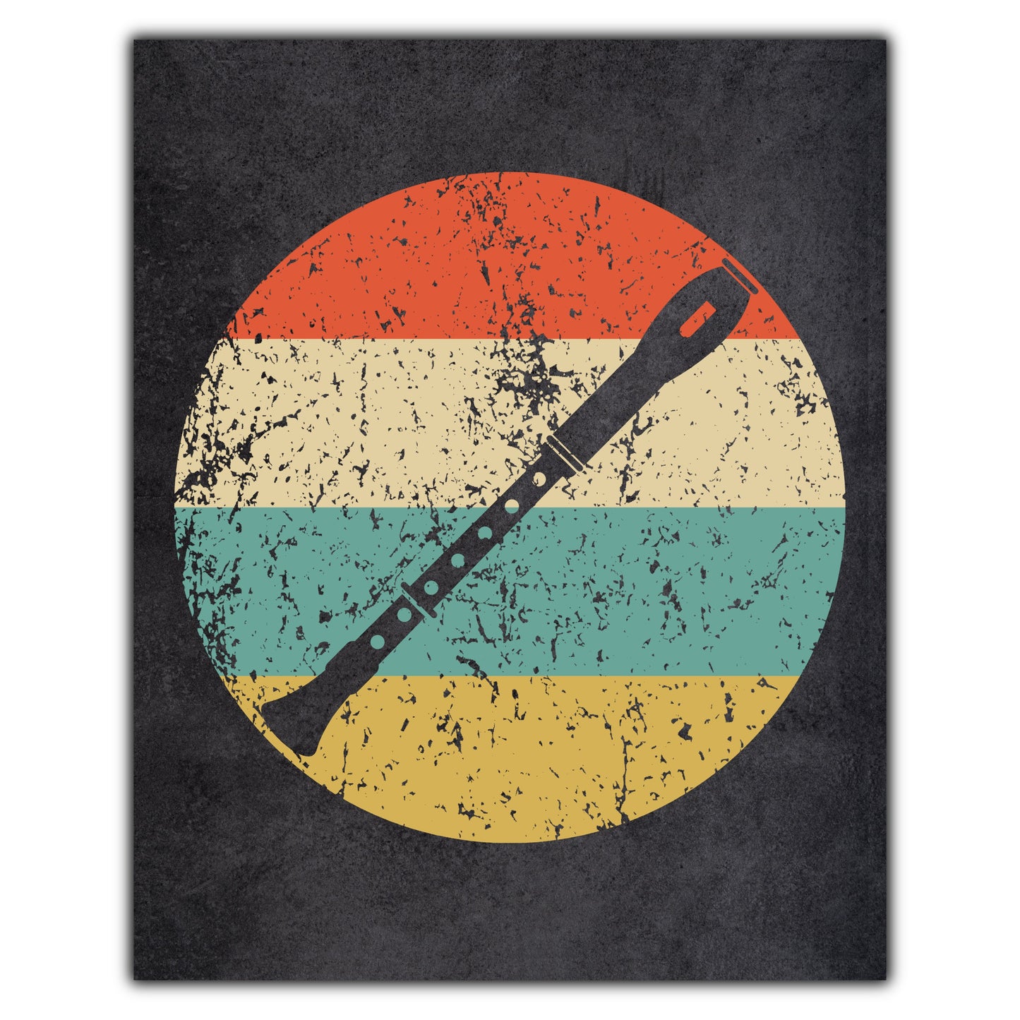 Oboe Musical Instrument Music Icon Retro 8"x10" Wall Art Print
