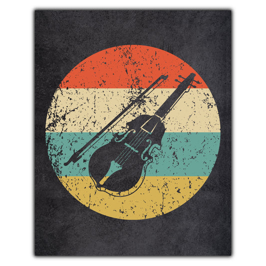 Violin Viola Musical Instrument Music Icon Retro 8"x10" Wall Art Print