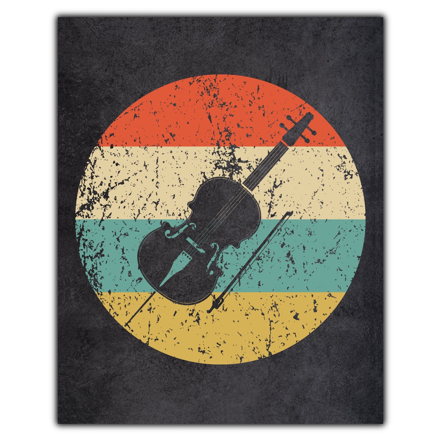 Cello Musical Instrument Music Icon Retro 8"x10" Wall Art Print