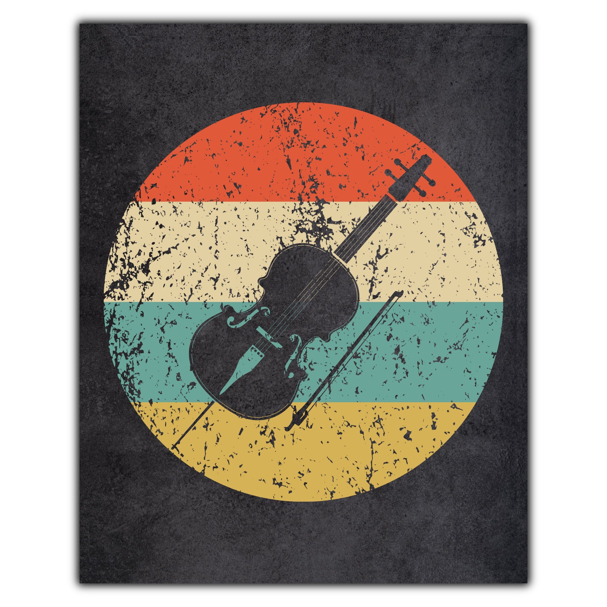 Cello Musical Instrument Music Icon Retro 8"x10" Wall Art Print