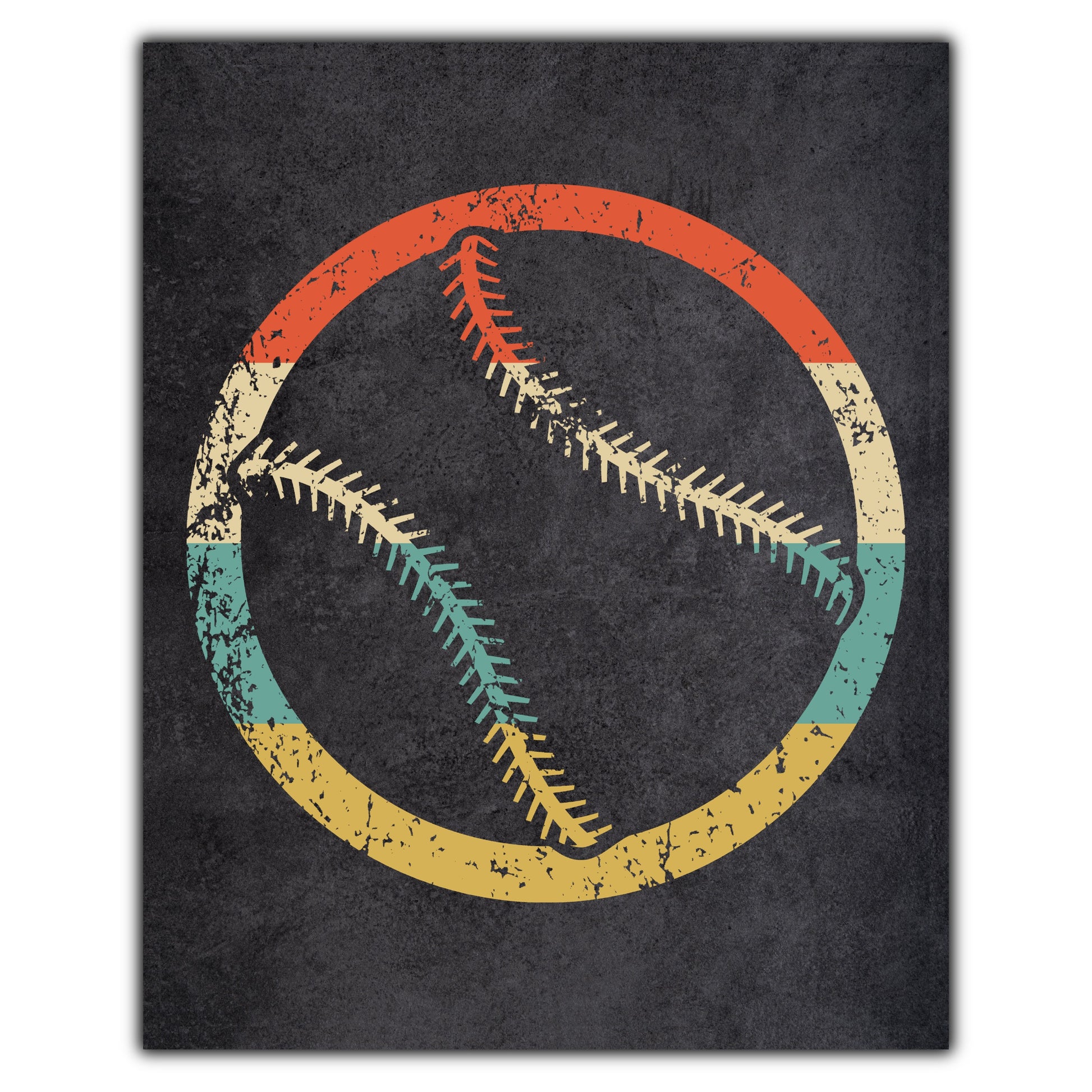 Baseball Softball Sports Icon Retro 8"x10" Wall Art Print