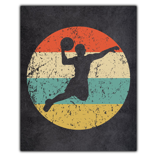 Basketball Player Dunk Sports Icon Retro 8"x10" Wall Art Print