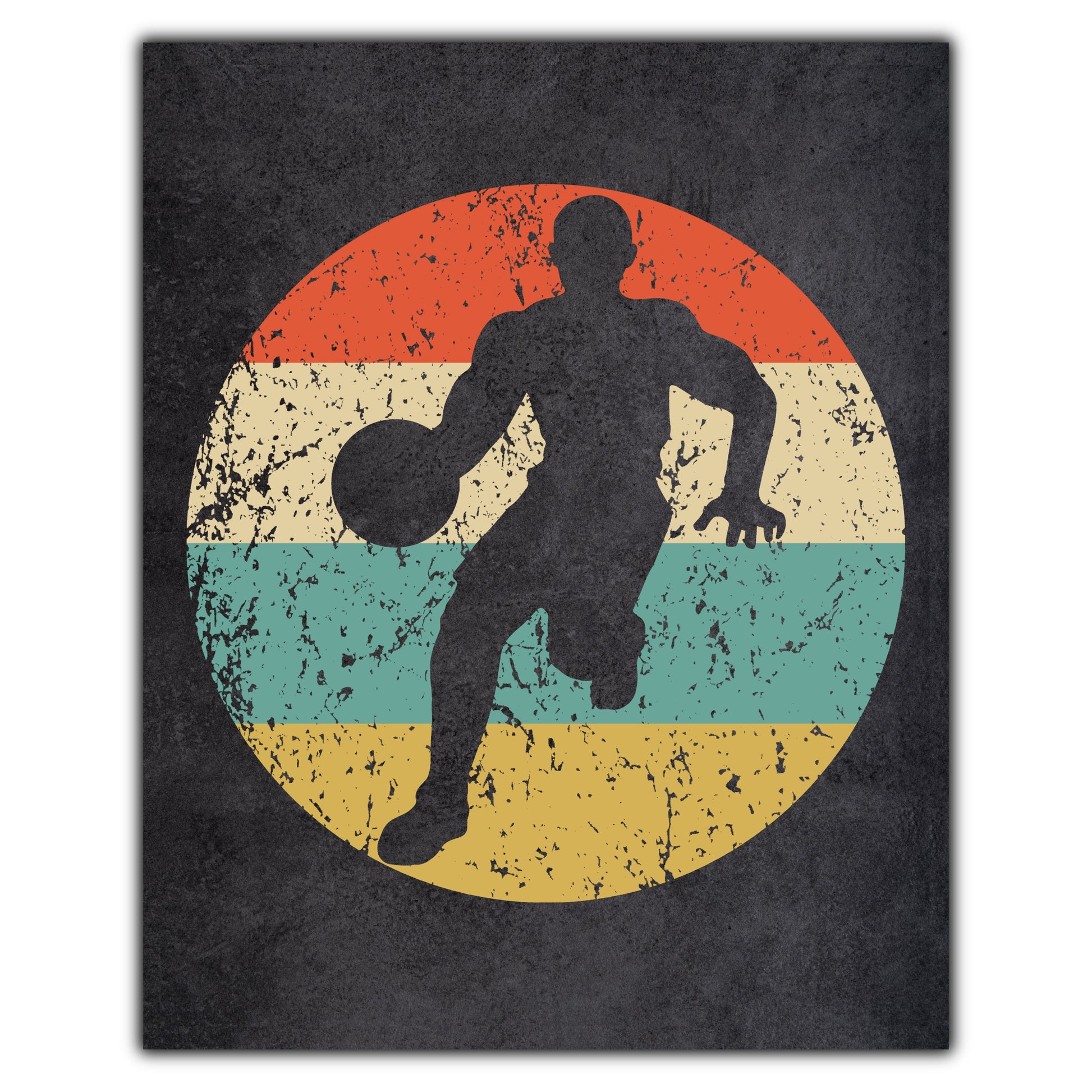 Basketball Player Sports Icon Retro 8"x10" Wall Art Print