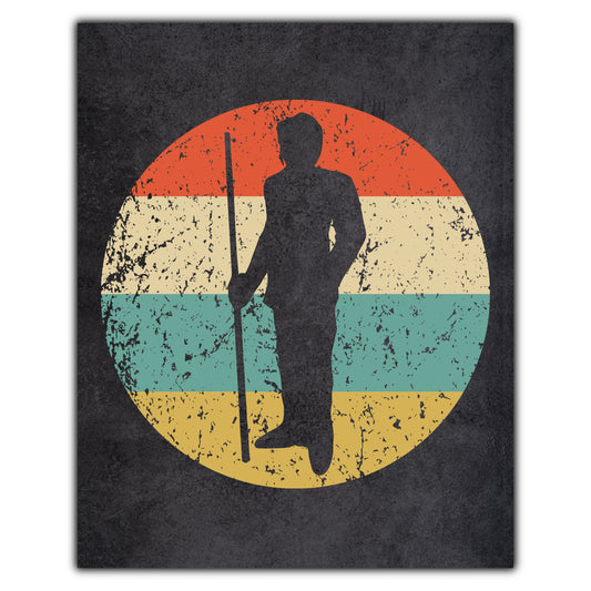 Billiards Player Pool Shark Sports Icon Retro 8"x10" Wall Art Print