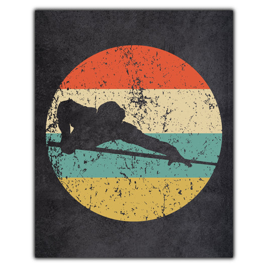 Pool Player Billiards Player Sports Icon Retro 8"x10" Wall Art Print