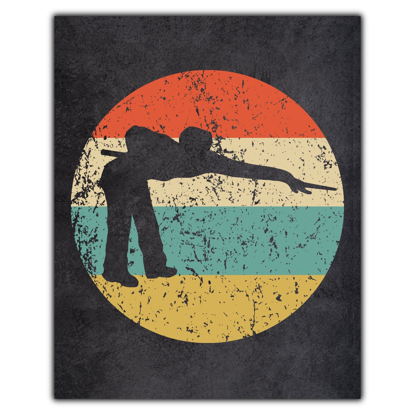 Billiards Player Pool Player Sports Icon Retro 8"x10" Wall Art Print