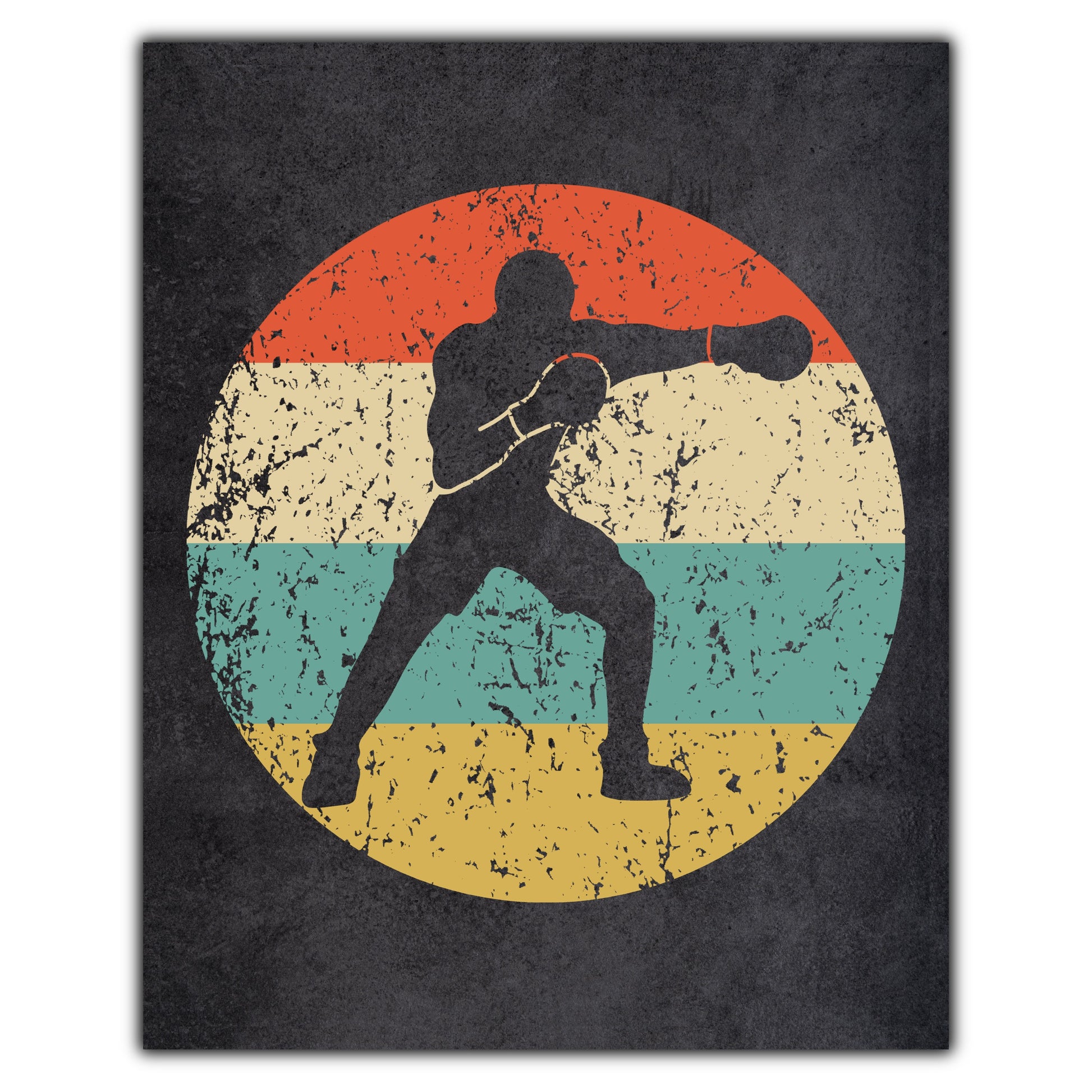 Boxer Punch Boxing Sports Icon Retro 8"x10" Wall Art Print