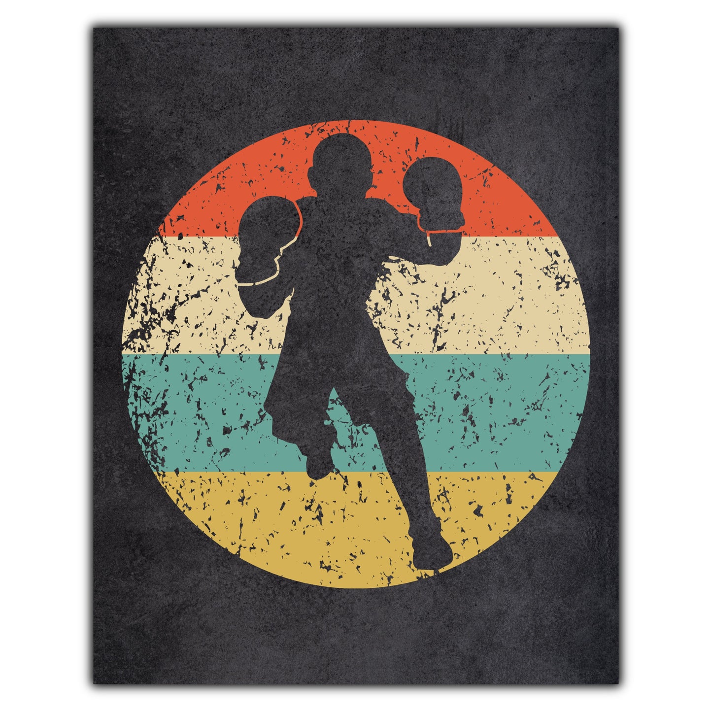 Boxer Boxing Sports Icon Retro 8"x10" Wall Art Print