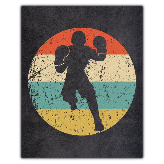Boxer Boxing Sports Icon Retro 8"x10" Wall Art Print