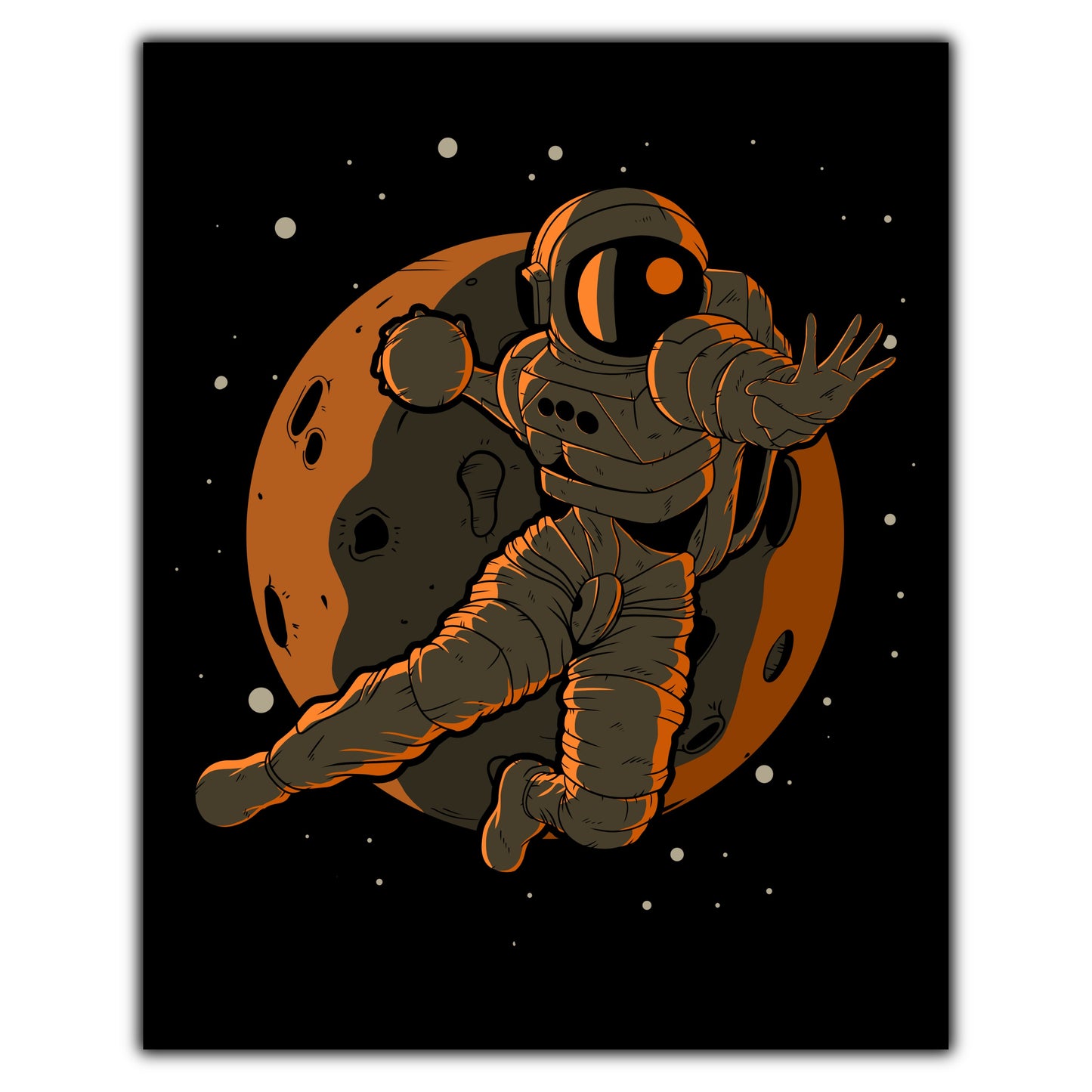 Handball Astronaut Outer Space Spaceman 8"x10" Wall Art Print