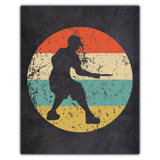 Disc Golf Player Sports Icon Retro 8"x10" Wall Art Print