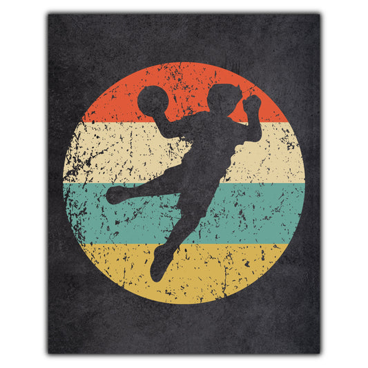 Handball Dodgeball Player Sports Icon Retro 8"x10" Wall Art Print