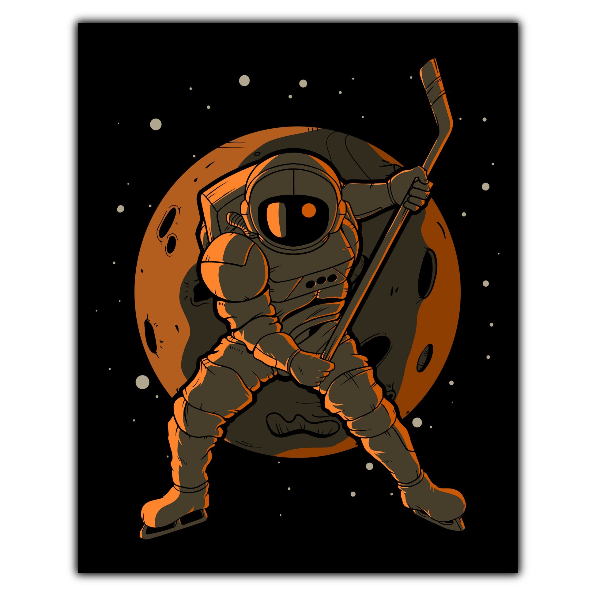 Hockey Astronaut Outer Space Spaceman 8"x10" Wall Art Print