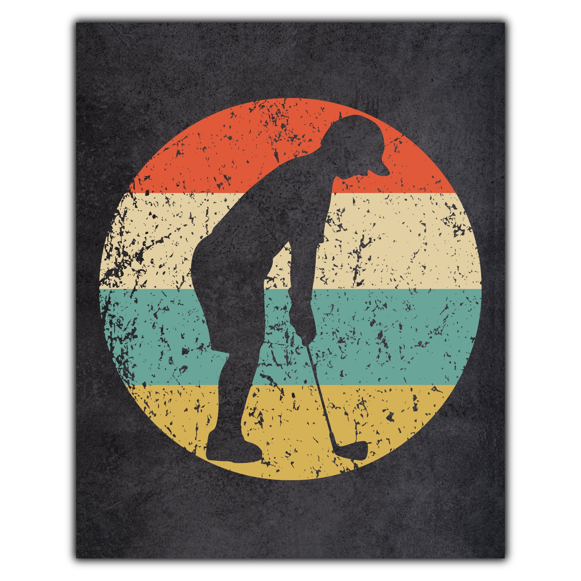 Golf Golfer Golfing Sports Icon Retro 8"x10" Wall Art Print