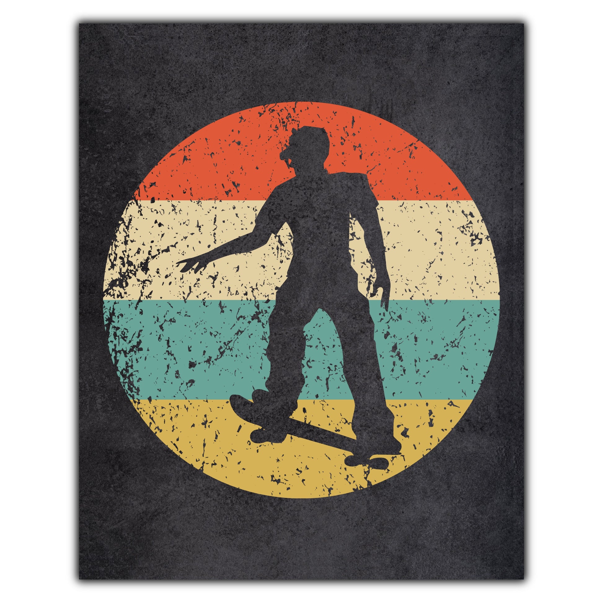 Skateboarder Skateboarding Skater Sports Icon Retro 8"x10" Wall Art Print