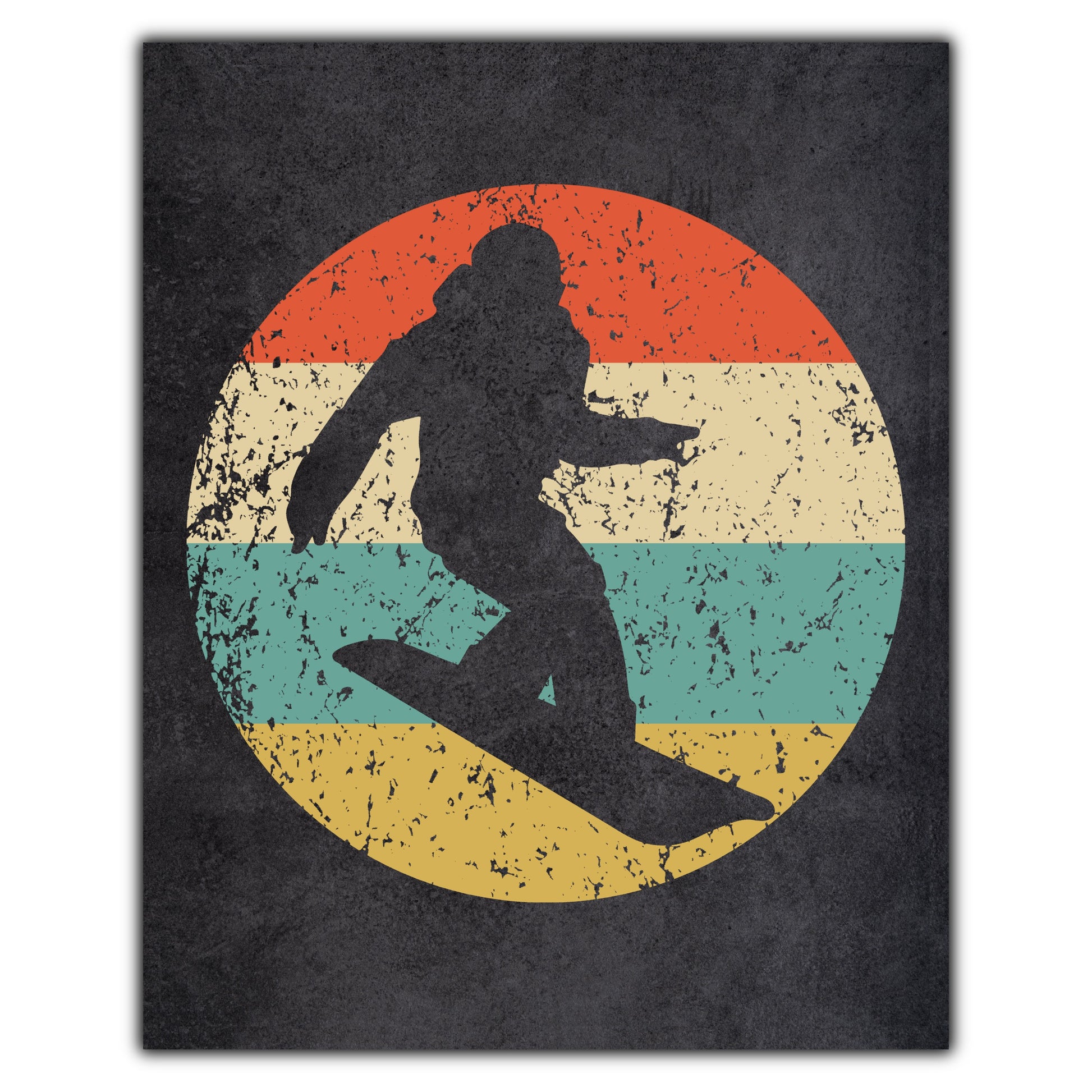 Snowboarding Snowboarder Sports Icon Retro 8"x10" Wall Art Print