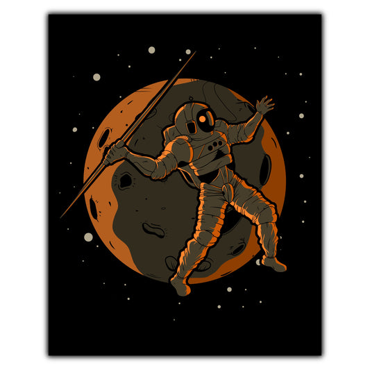 Javelin Throw Astronaut Outer Space Spaceman 8"x10" Wall Art Print