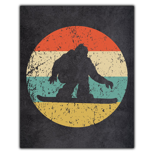 Snowboarding Snowboarder Snowboard Sports Icon Retro 8"x10" Wall Art Print