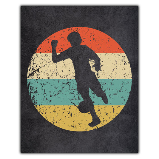 Soccer Player Sports Icon Retro 8"x10" Wall Art Print