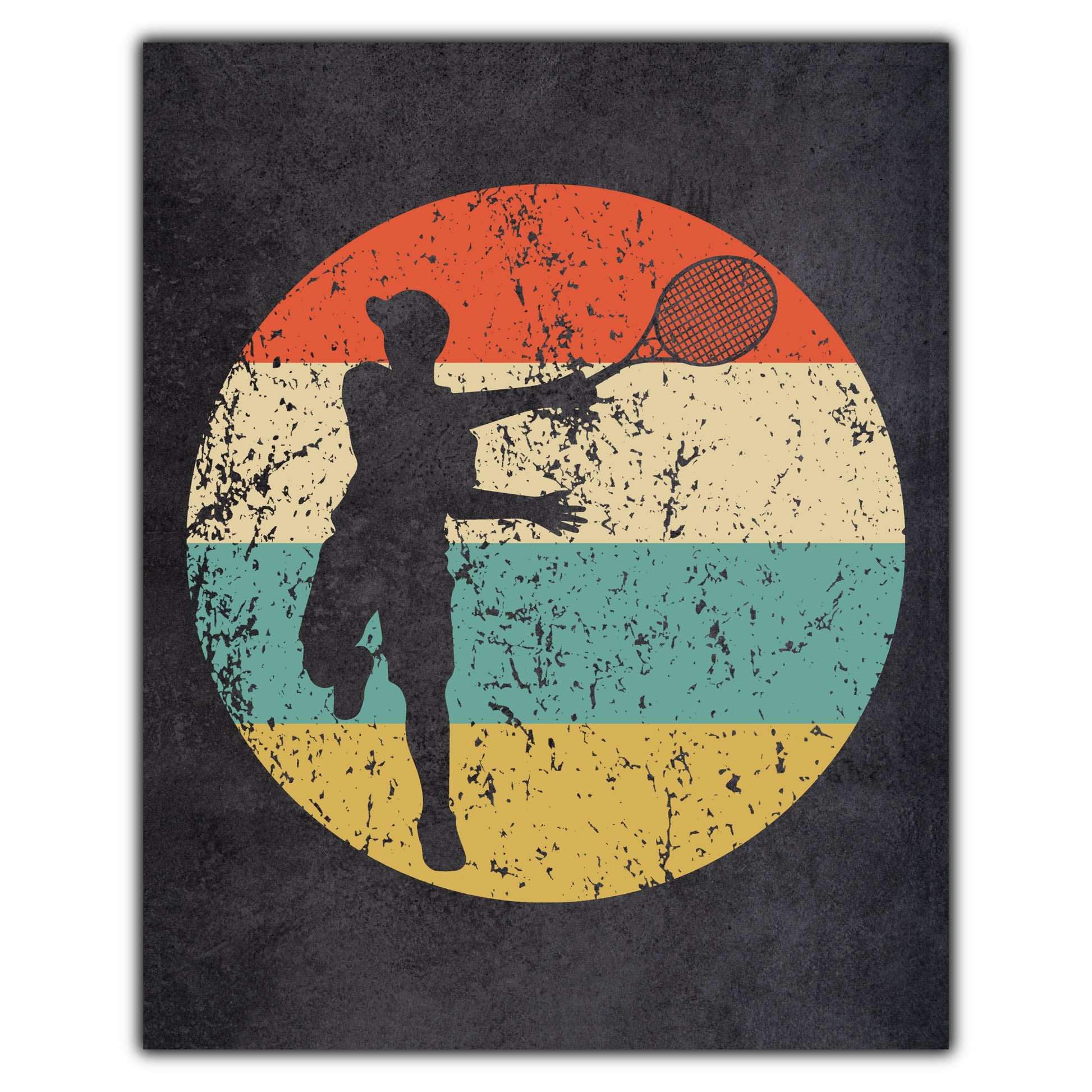 Tennis Player Sports Icon Retro 8"x10" Wall Art Print