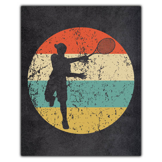 Tennis Player Sports Icon Retro 8"x10" Wall Art Print