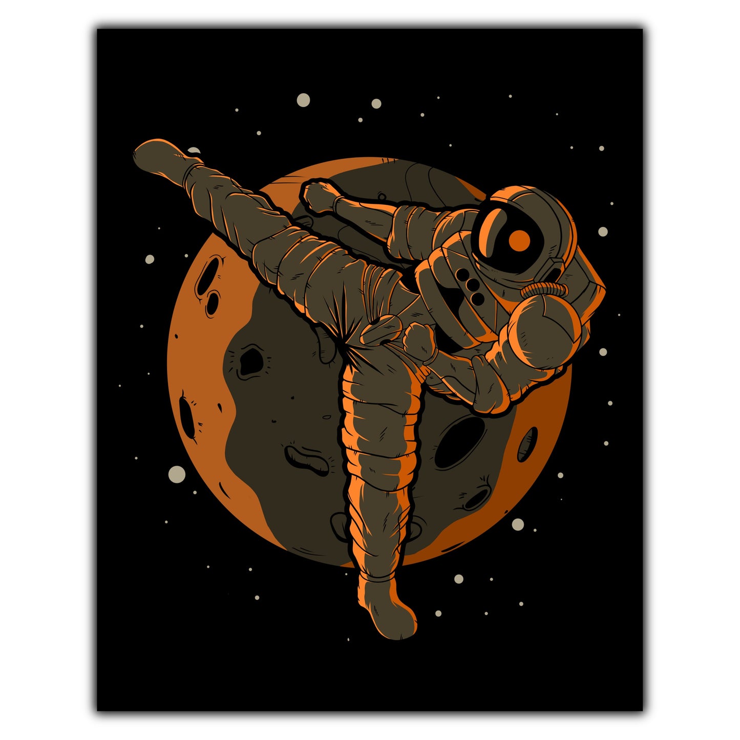 Karate Astronaut Outer Space Spaceman 8"x10" Wall Art Print