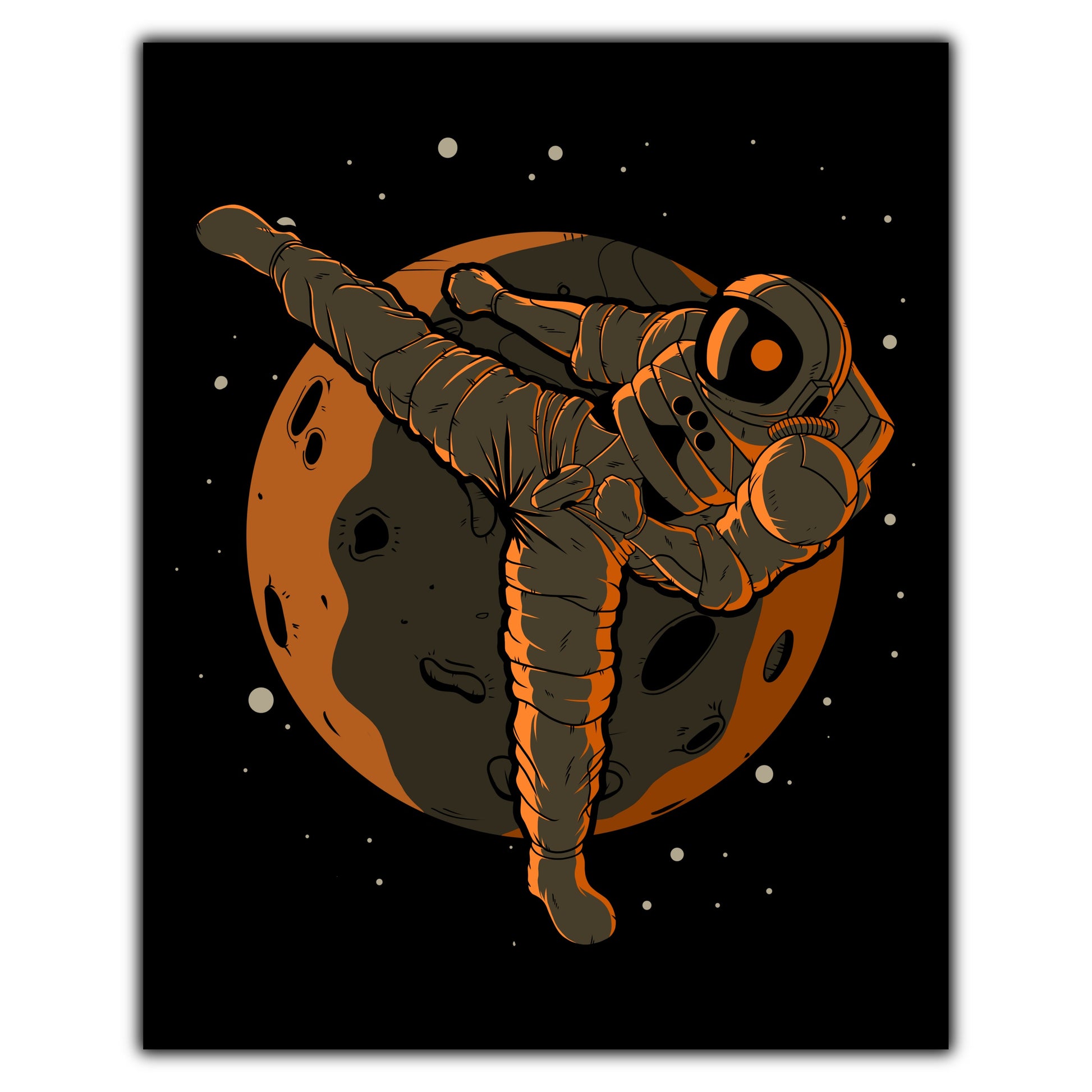 Karate Astronaut Outer Space Spaceman 8"x10" Wall Art Print