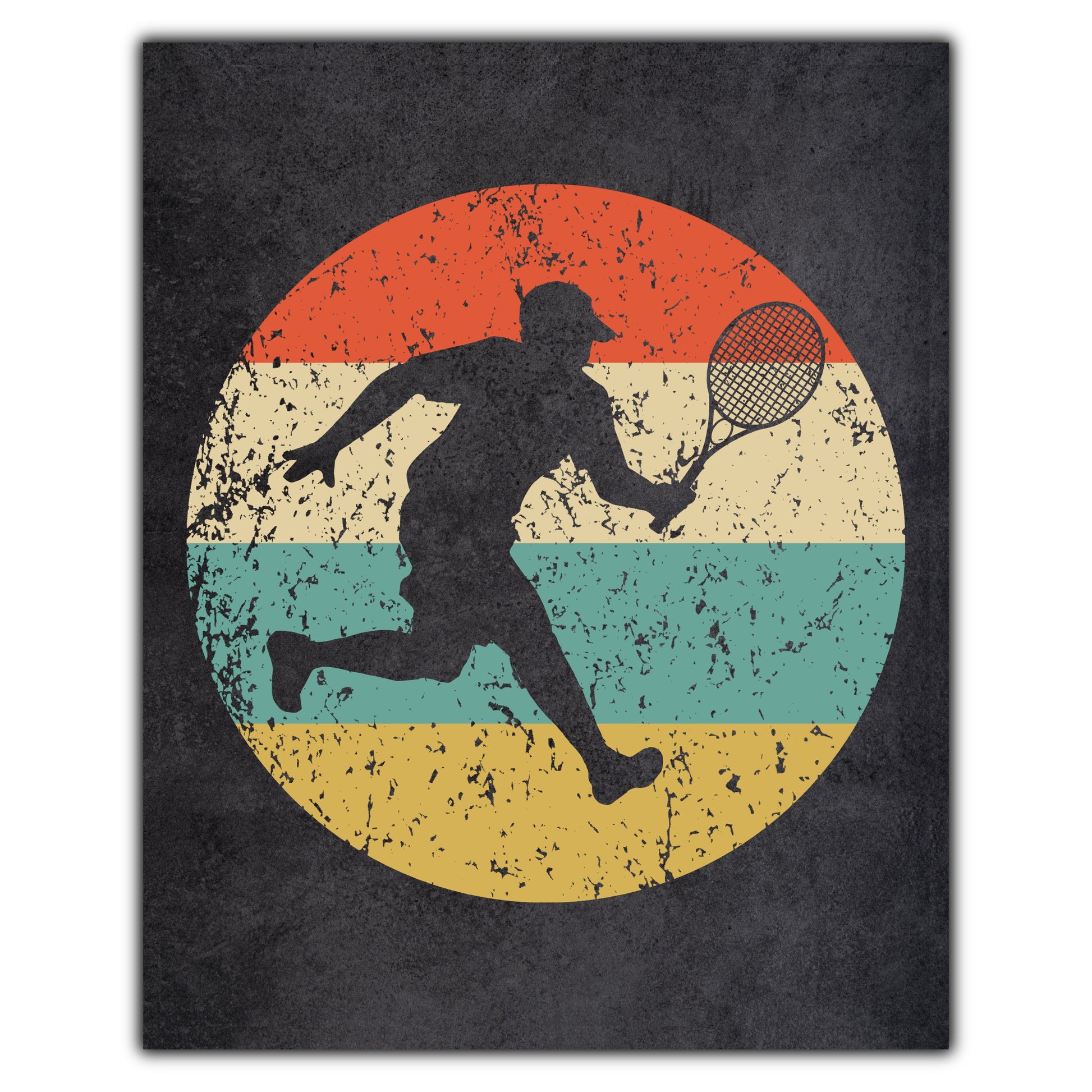 Tennis Player Sports Icon Retro 8"x10" Wall Art Print