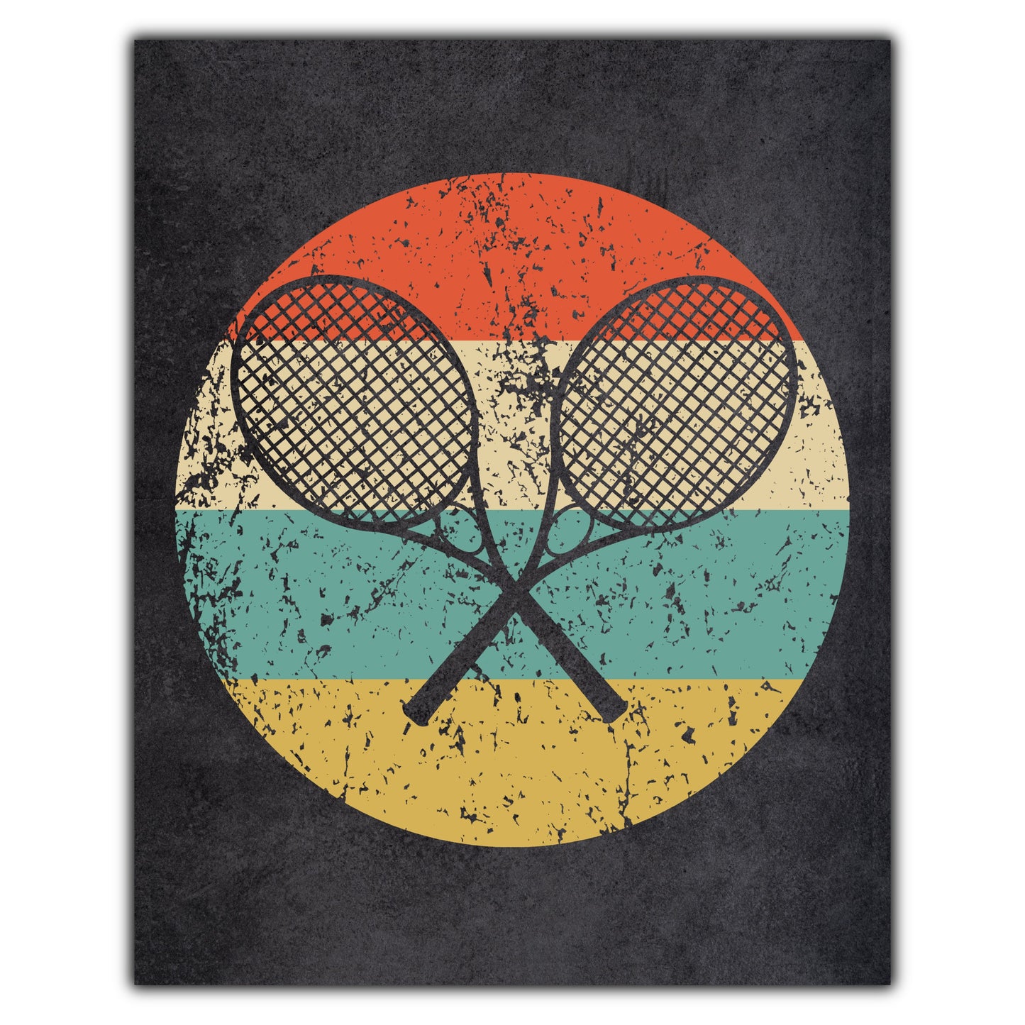 Tennis Rackets Sports Icon Retro 8"x10" Wall Art Print