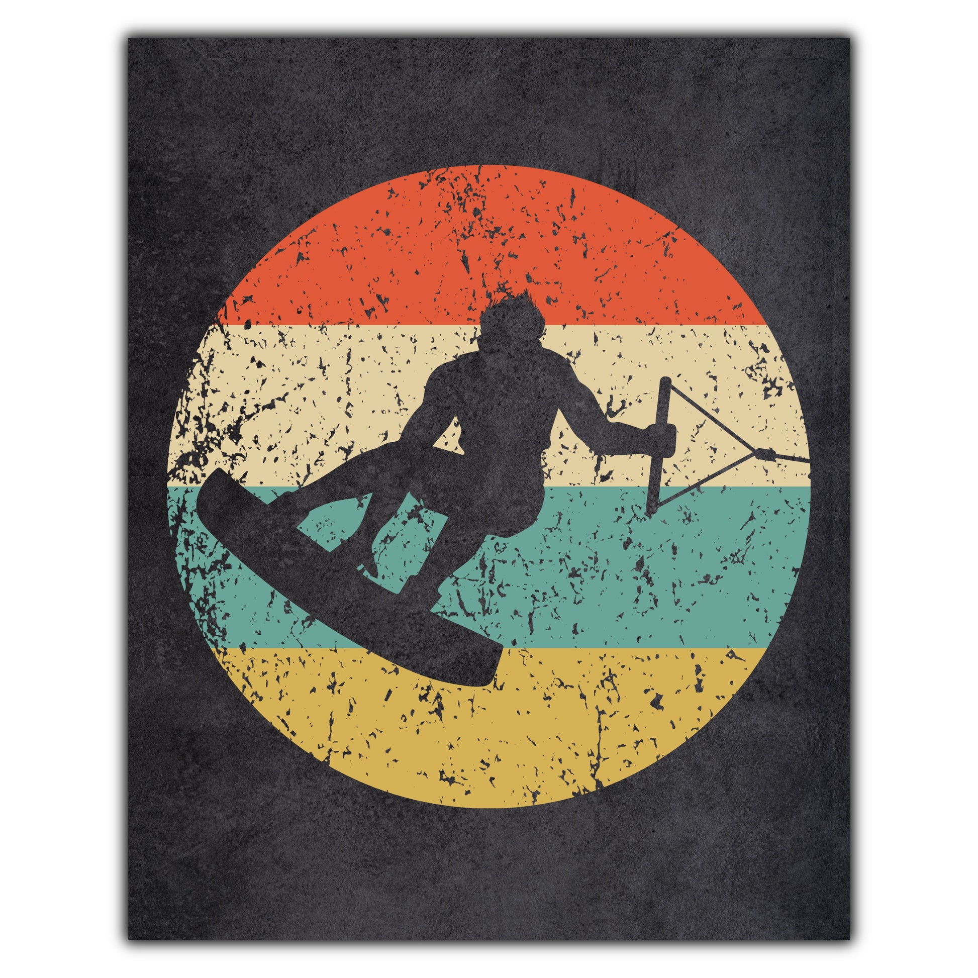 Wakeboarding Wakeboarder Sports Icon Retro 8"x10" Wall Art Print