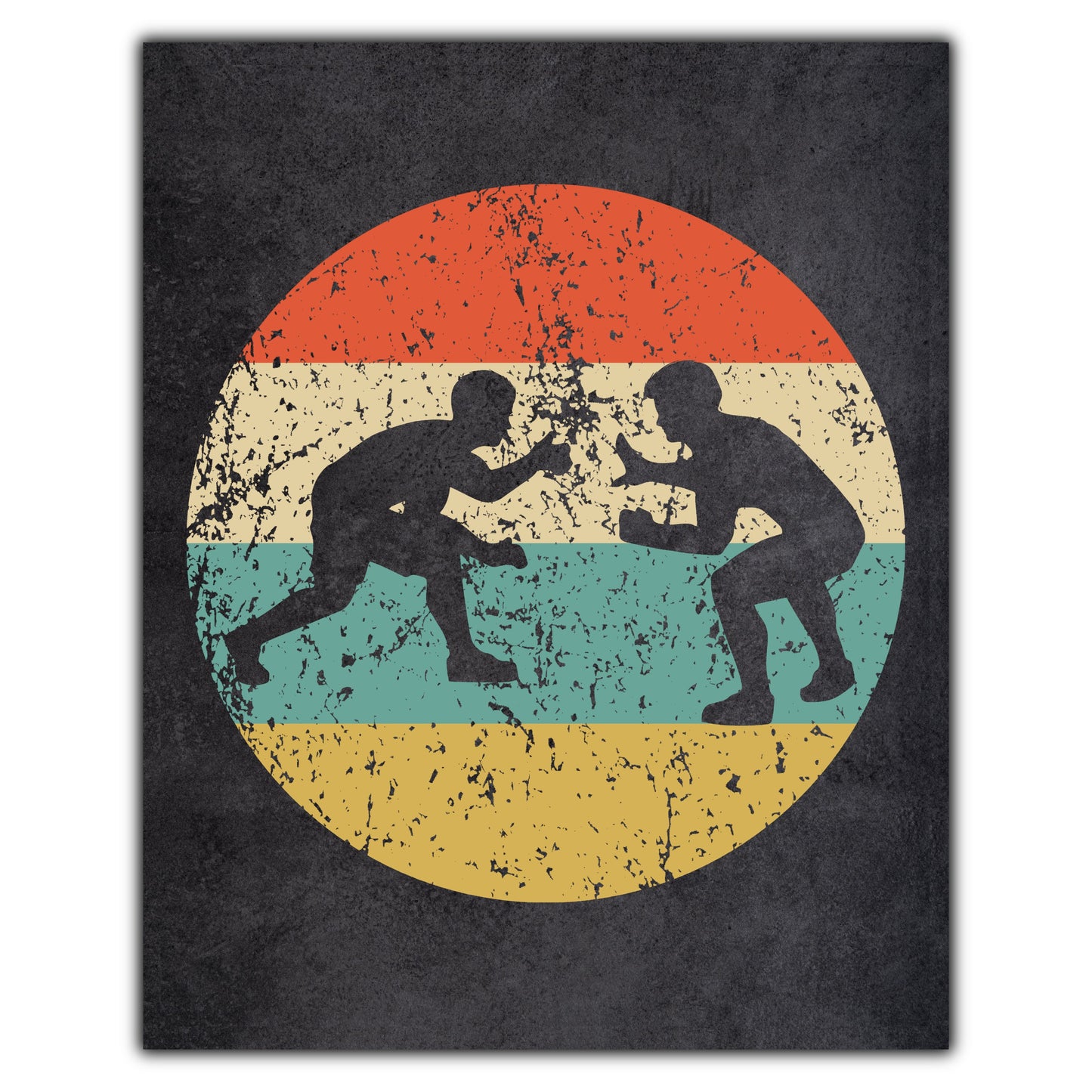 Wrestling Wrestlers Sports Icon Retro 8"x10" Wall Art Print