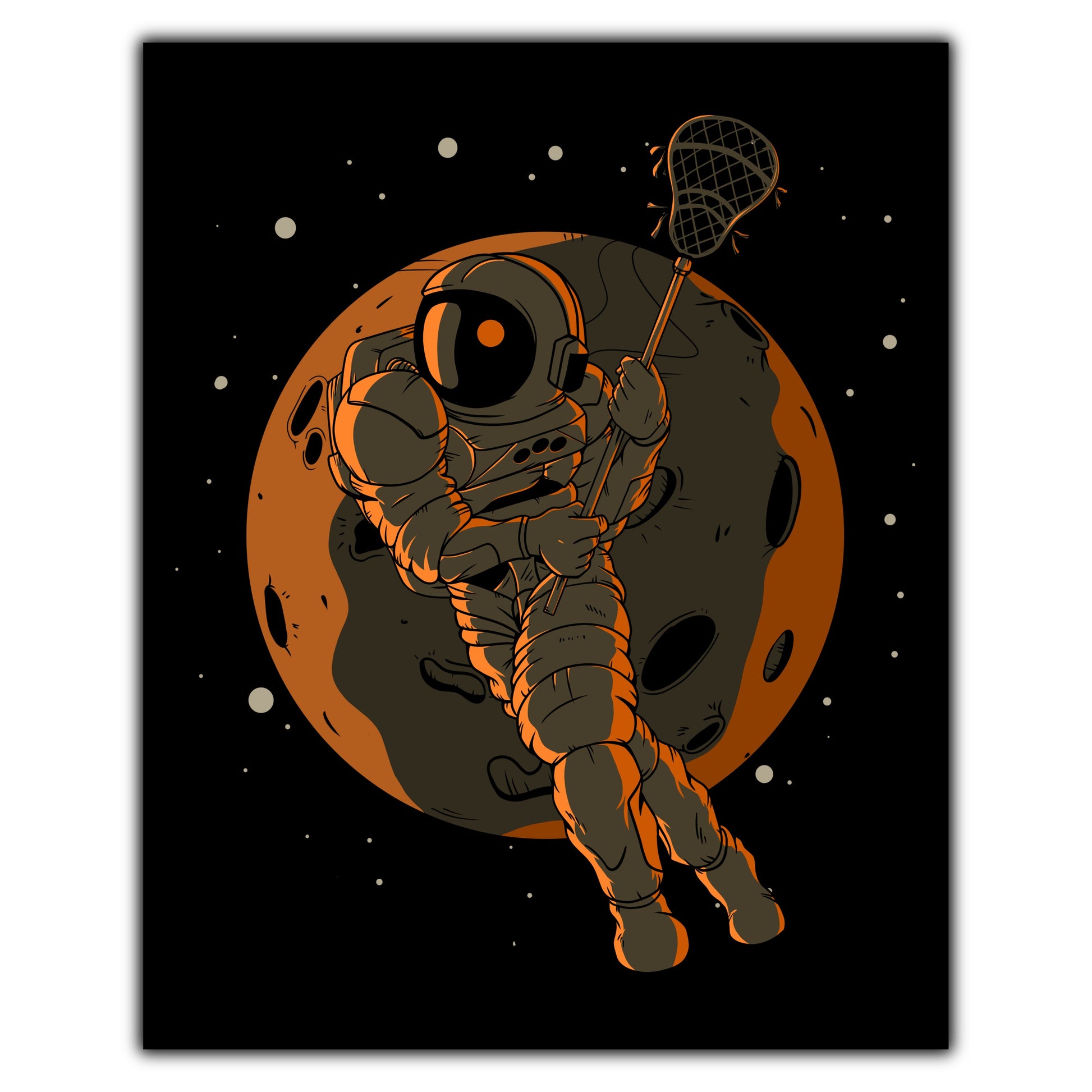 Lacrosse Astronaut Outer Space Spaceman 8"x10" Wall Art Print