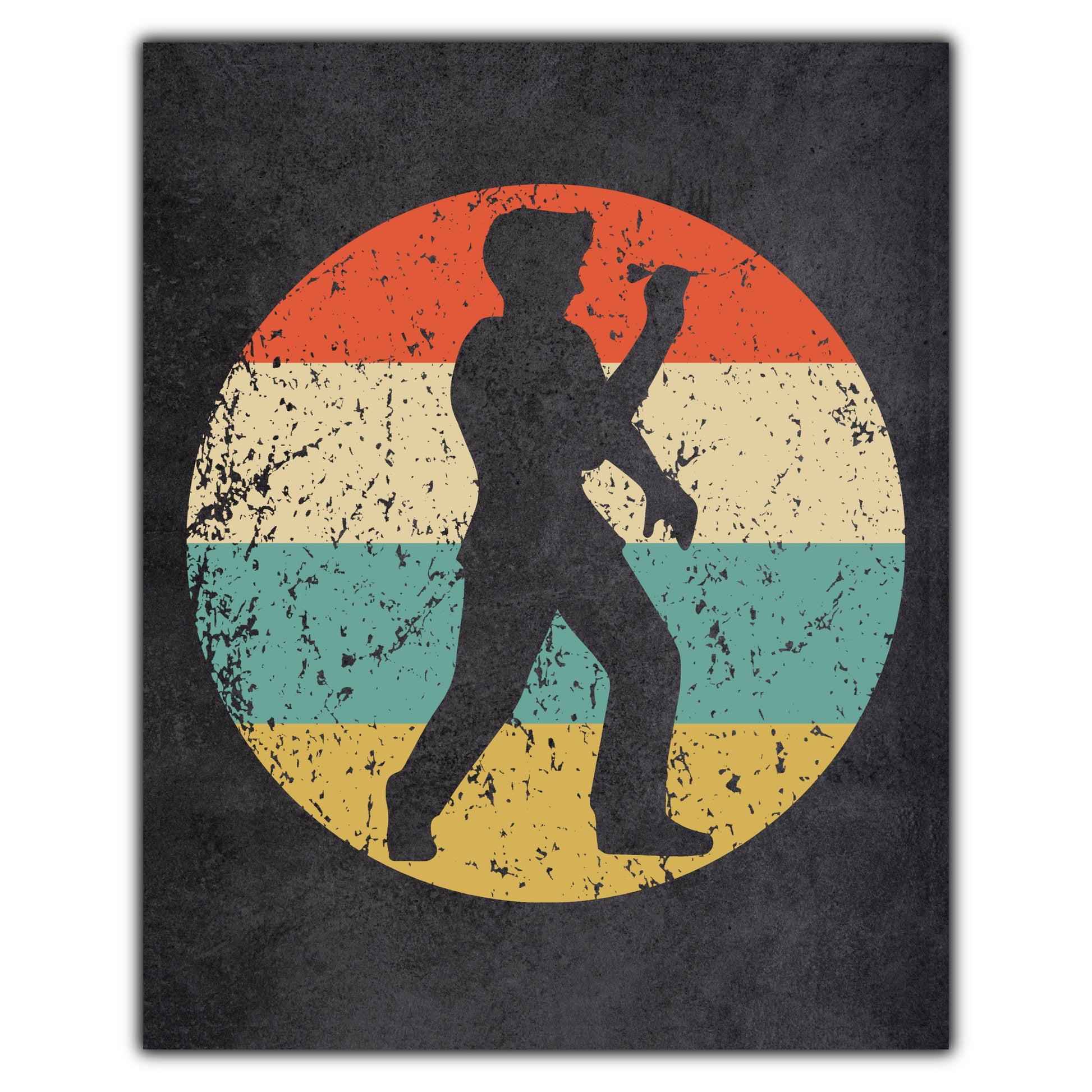 Darts Player Sports Icon Retro 8"x10" Wall Art Print