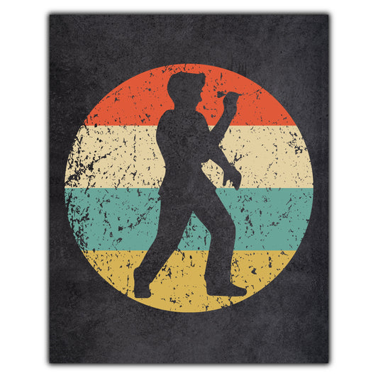 Darts Player Sports Icon Retro 8"x10" Wall Art Print