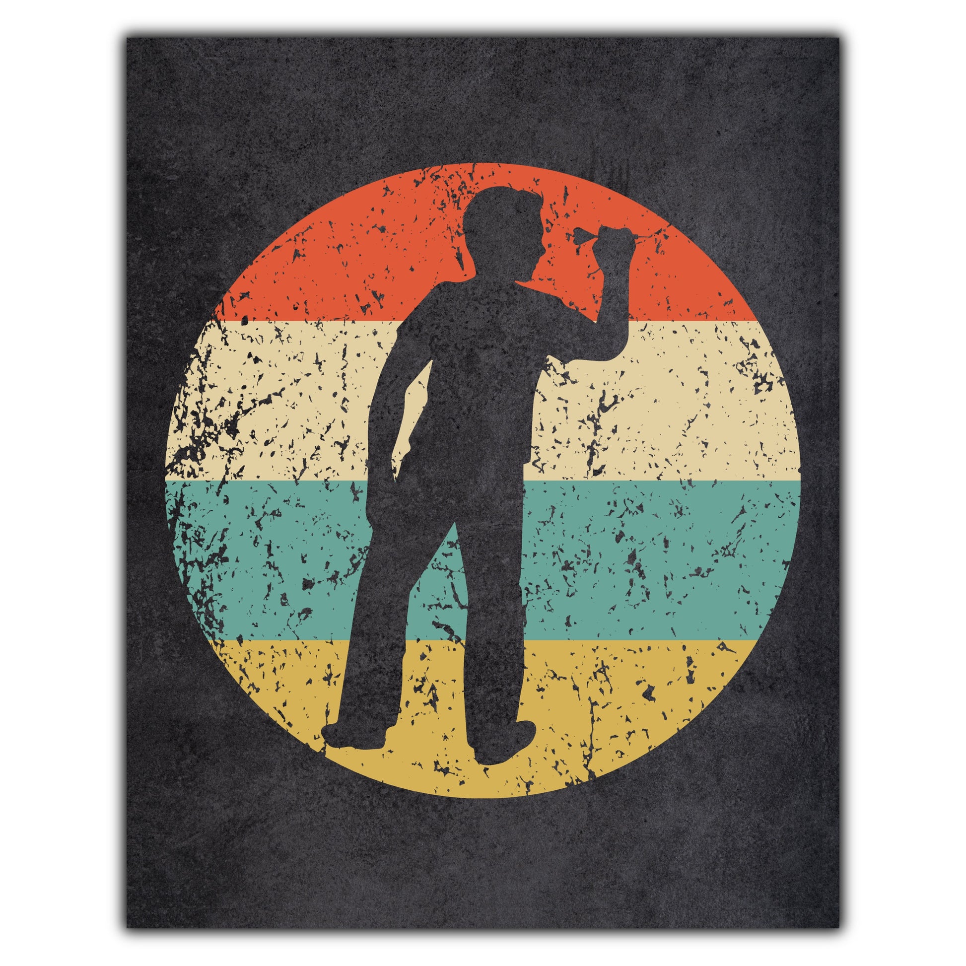 Darts Player Sports Icon Retro 8"x10" Wall Art Print