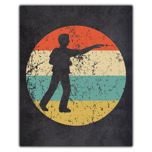 Darts Player Sports Icon Retro 8"x10" Wall Art Print