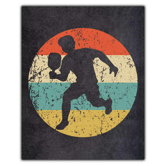 Pickleball Player Sports Icon Retro 8"x10" Wall Art Print