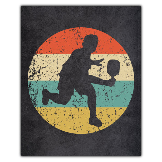 Pickleball Player Sports Icon Retro 8"x10" Wall Art Print