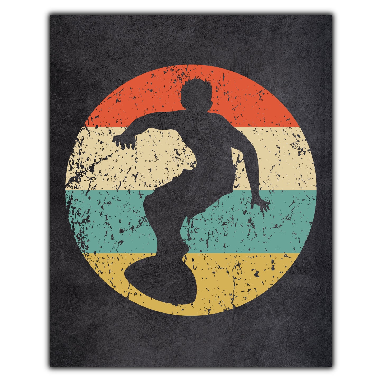 Surfer Surfing Sports Icon Retro 8"x10" Wall Art Print