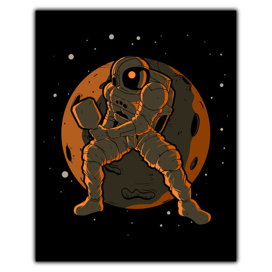 Pickleball Astronaut Outer Space Spaceman 8"x10" Wall Art Print