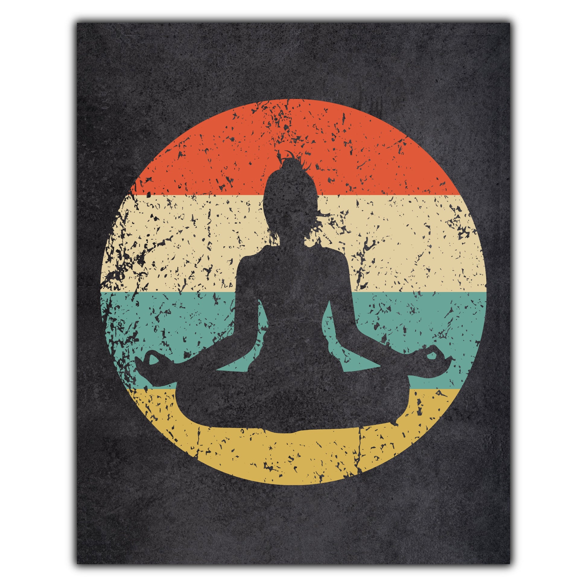 Yoga Pose Sports Icon Retro 8"x10" Wall Art Print